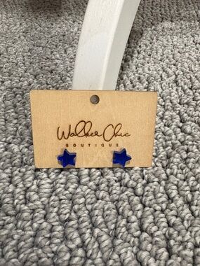Walker Chic Boutique Blue Star Stud Earrings